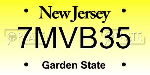 7MVB35 New Jersey License Plate