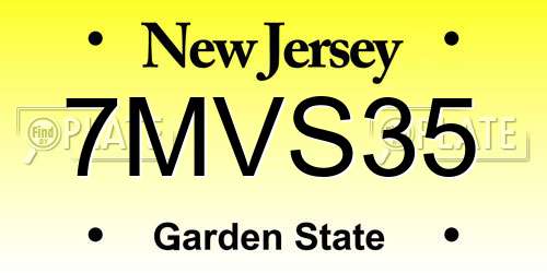 7MVS35 New Jersey License Plate