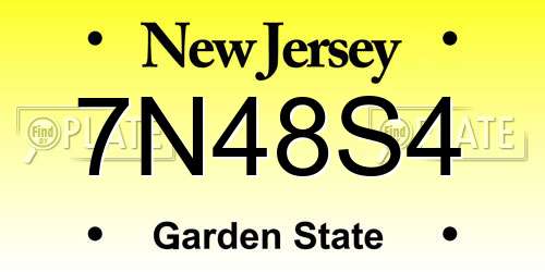 7N48S4 New Jersey License Plate