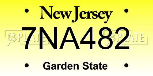 7NA482 New Jersey License Plate