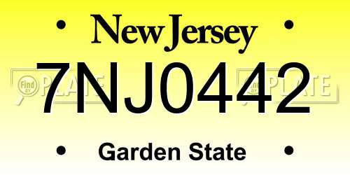7NJ0442 New Jersey License Plate