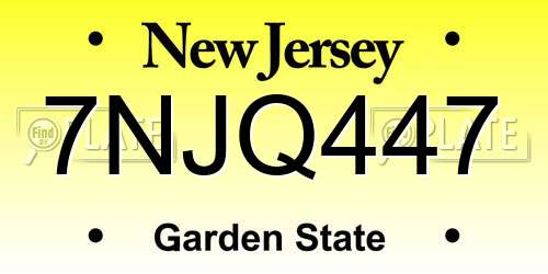 7NJQ447 New Jersey License Plate