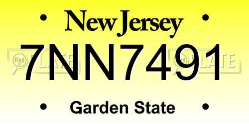 7NN7491 New Jersey License Plate