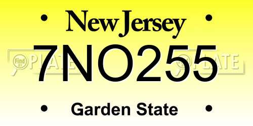 7NO255 New Jersey License Plate