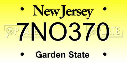 7NO370 New Jersey License Plate