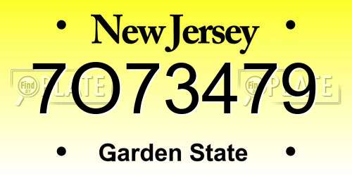 7O73479 New Jersey License Plate