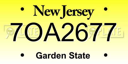 7OA2677 New Jersey License Plate