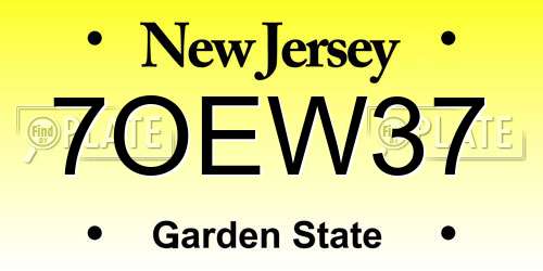 7OEW37 New Jersey License Plate