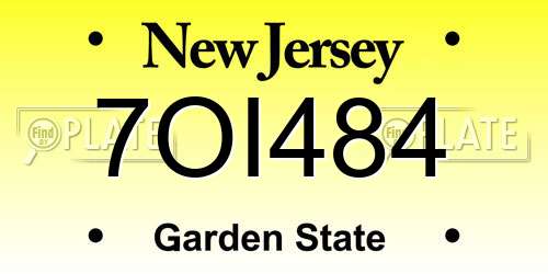 7OI484 New Jersey License Plate