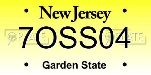 7OSS04 New Jersey License Plate