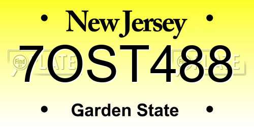 7OST488 New Jersey License Plate