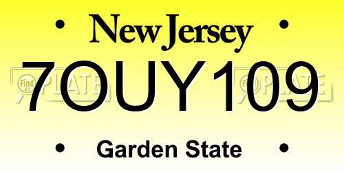 7OUY109 New Jersey License Plate