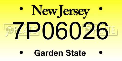 7P06026 New Jersey License Plate