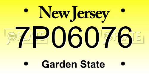 7P06076 New Jersey License Plate