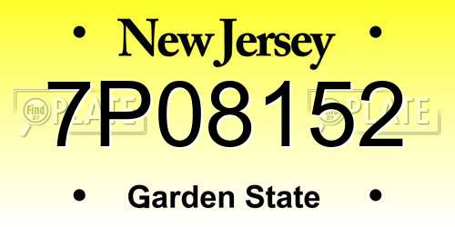 7P08152 New Jersey License Plate