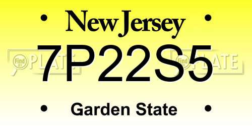7P22S5 New Jersey License Plate