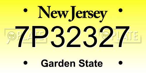 7P32327 New Jersey License Plate