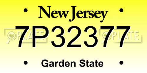 7P32377 New Jersey License Plate