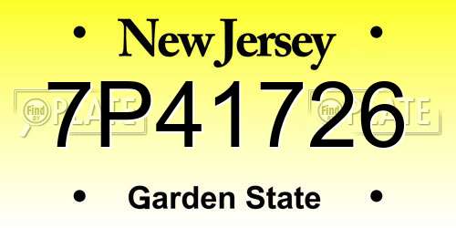 7P41726 New Jersey License Plate
