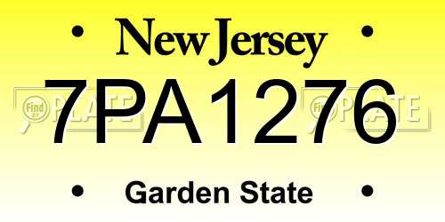 7PA1276 New Jersey License Plate