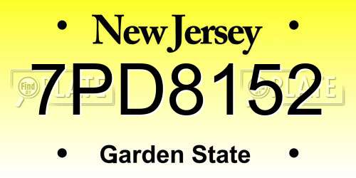 7PD8152 New Jersey License Plate