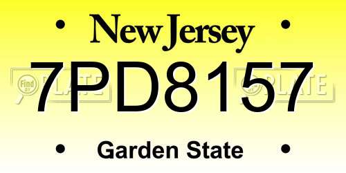 7PD8157 New Jersey License Plate