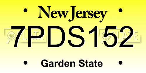 7PDS152 New Jersey License Plate