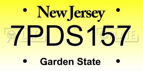 7PDS157 New Jersey License Plate