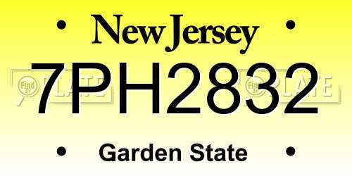 7PH2832 New Jersey License Plate