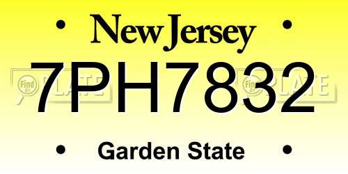7PH7832 New Jersey License Plate