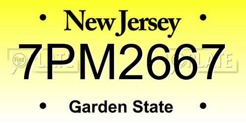 7PM2667 New Jersey License Plate