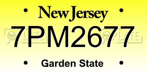 7PM2677 New Jersey License Plate