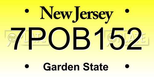 7POB152 New Jersey License Plate
