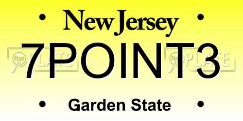 7POINT3 New Jersey License Plate