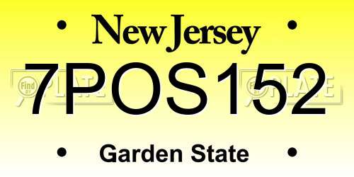 7POS152 New Jersey License Plate