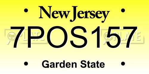 7POS157 New Jersey License Plate