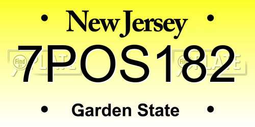 7POS182 New Jersey License Plate