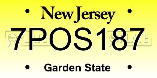 7POS187 New Jersey License Plate