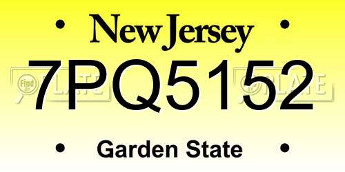 7PQ5152 New Jersey License Plate