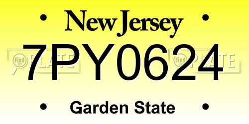 7PY0624 New Jersey License Plate