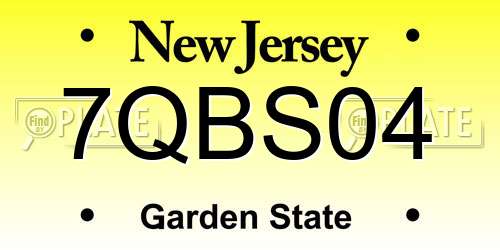 7QBS04 New Jersey License Plate