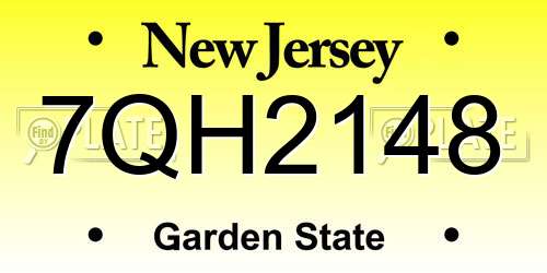7QH2148 New Jersey License Plate