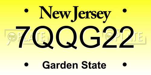 7QQG22 New Jersey License Plate