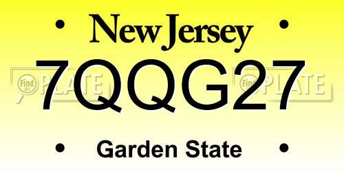 7QQG27 New Jersey License Plate