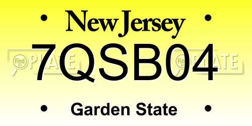 7QSB04 New Jersey License Plate