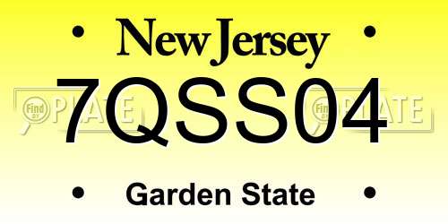 7QSS04 New Jersey License Plate