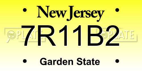 7R11B2 New Jersey License Plate