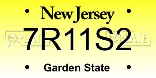 7R11S2 New Jersey License Plate