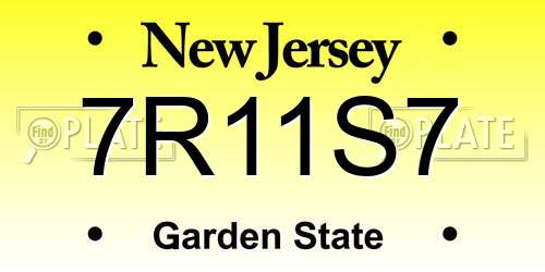 7R11S7 New Jersey License Plate