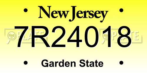 7R24018 New Jersey License Plate